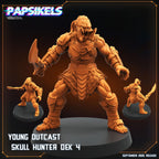 Sci-Fi Skull Hunter Miniature: Young Outcast Dek for Tabletop RPG (28mm/32mm Scale)