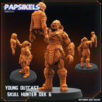 Sci-Fi Skull Hunter Miniature: Young Outcast Dek for Tabletop RPG (28mm/32mm Scale)