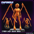 Cyberpunk, Cyber Lady Death - Papsikels Miniature – 3D Resin Model, 28mm or 32mm Mini for RPG, TTRPG, Wargaming