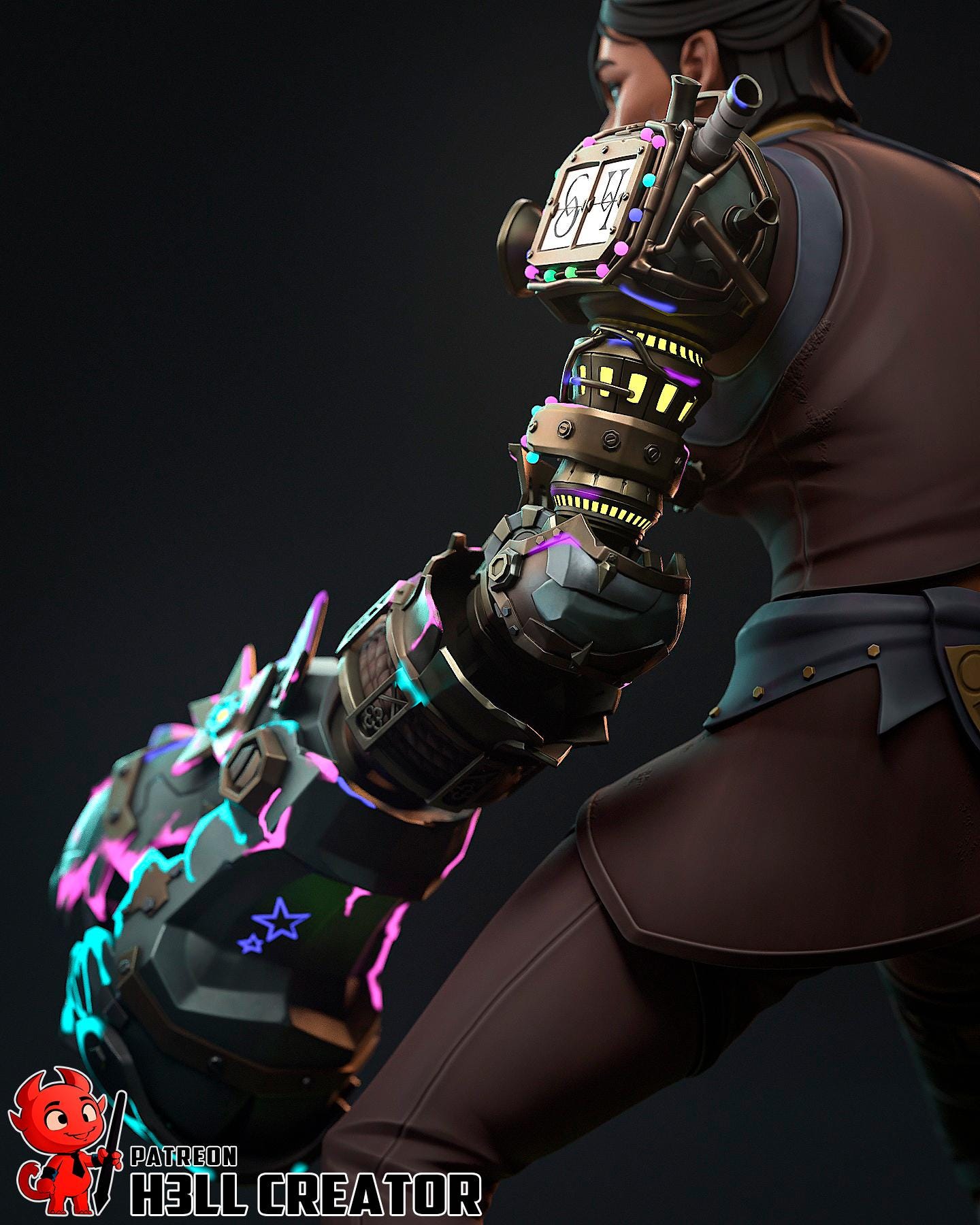 Sevika from Arcane (fan art) | Full Model | Miniature scale 1:12 | h3LL Creator | DIY Model Kit