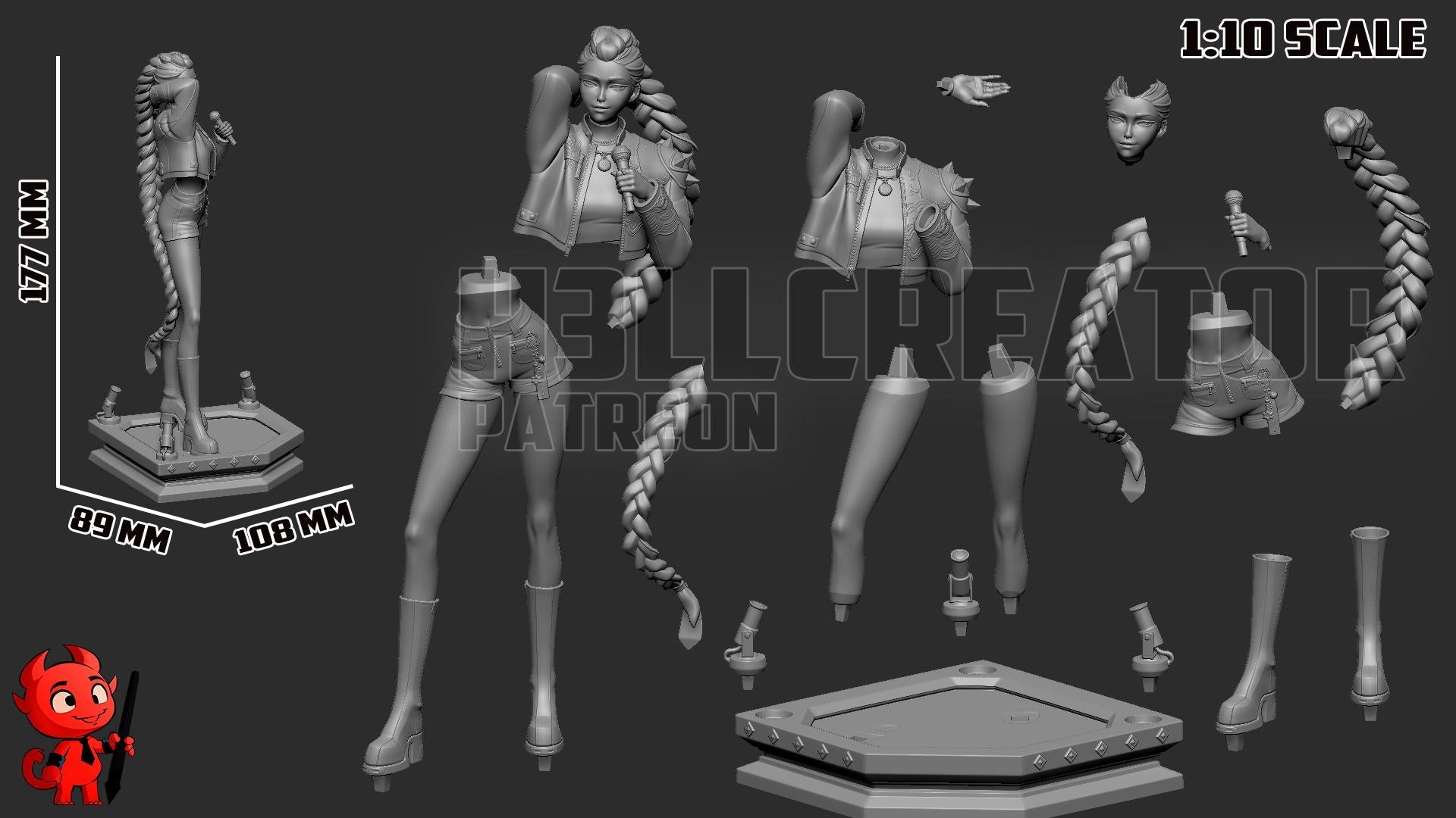Rumi from K-Pop Demon Hunters - Fan Art - Resin Miniature - H3LL Creator DIY Model Kit 1:12