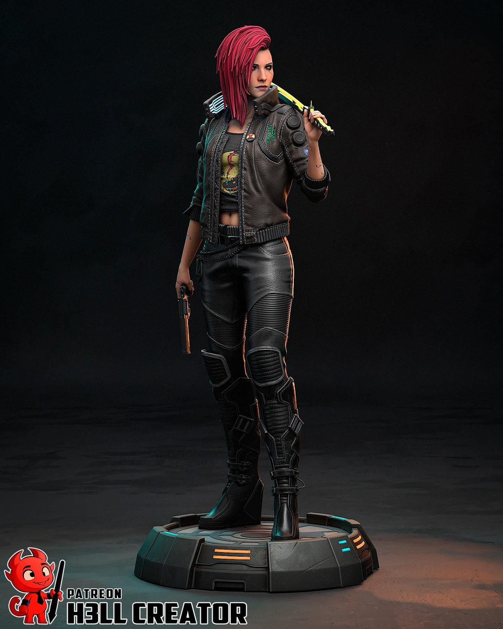 Female V from Cyberpunk 2077 (fan art) | Full Model or Bust | Miniature scale 1:12 | h3LL Creator | DIY Model Kit