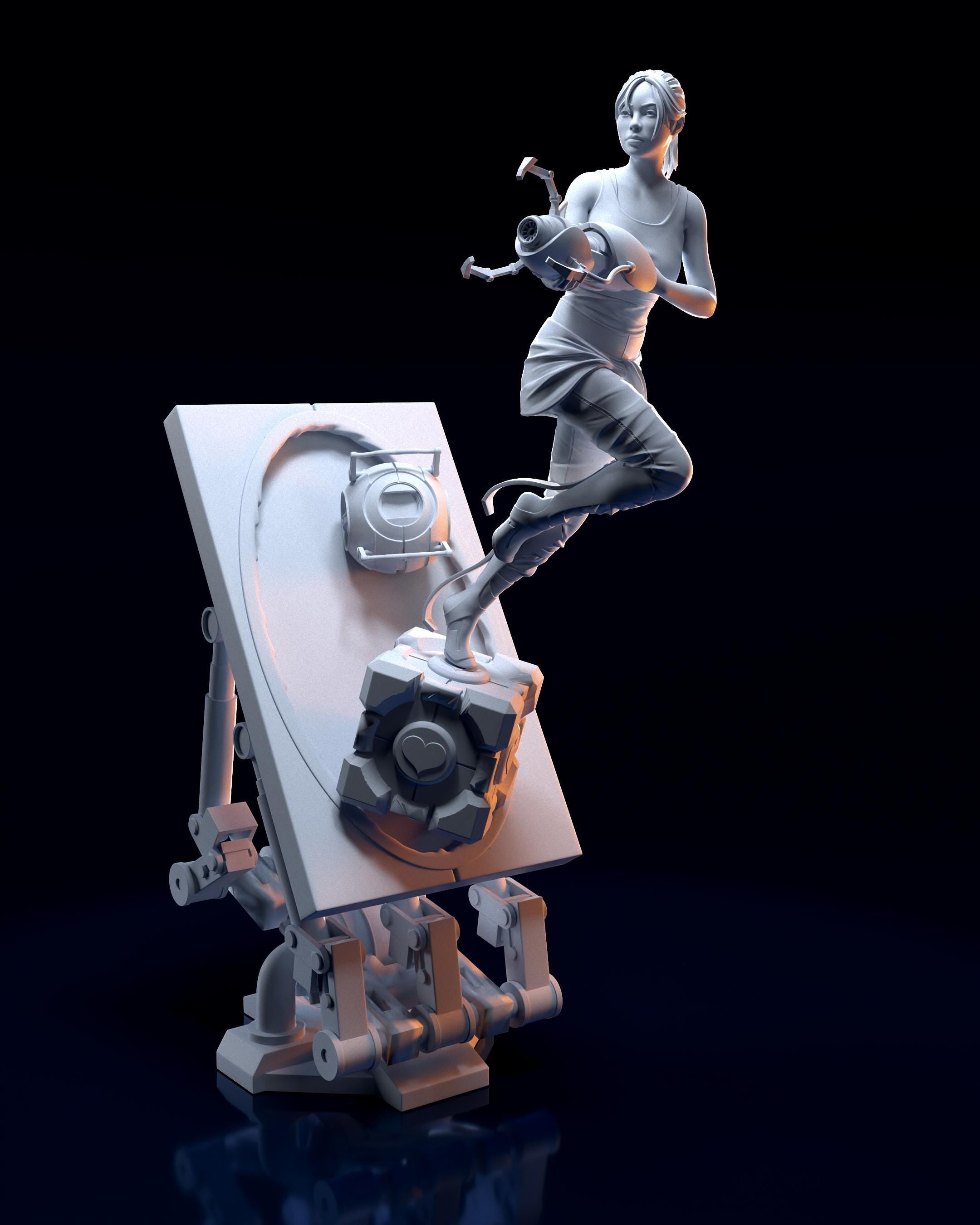 Chell from Portal 2 (fan art) | Full Model or Bust | Miniature scale 1:12 | h3LL Creator | DIY Model Kit
