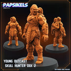 Sci-Fi Skull Hunter Miniature: Young Outcast Dek for Tabletop RPG (28mm/32mm Scale)
