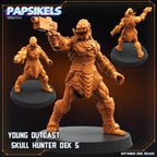 Sci-Fi Skull Hunter Miniature: Young Outcast Dek for Tabletop RPG (28mm/32mm Scale)