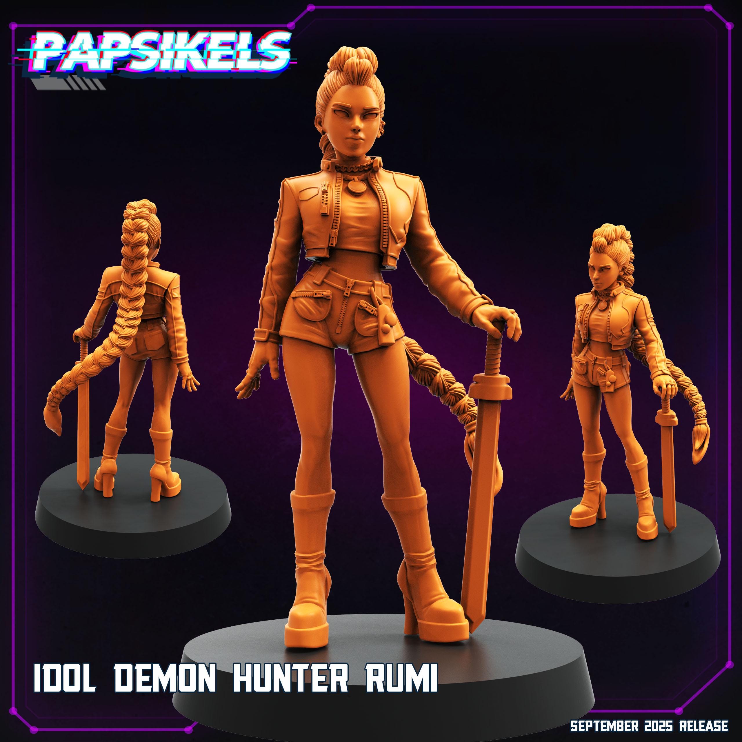Cyberpunk K-pop Demon Hunter Miniatures - 28mm/32mm 3D Resin Models for RPG and TTRPG
