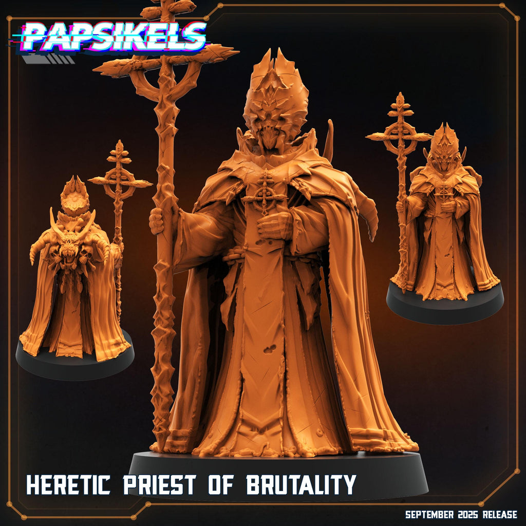 Heretic Priest of Brutality Miniature: Trench Crusade, Papsikels Fantasy Resin (28mm/32mm)