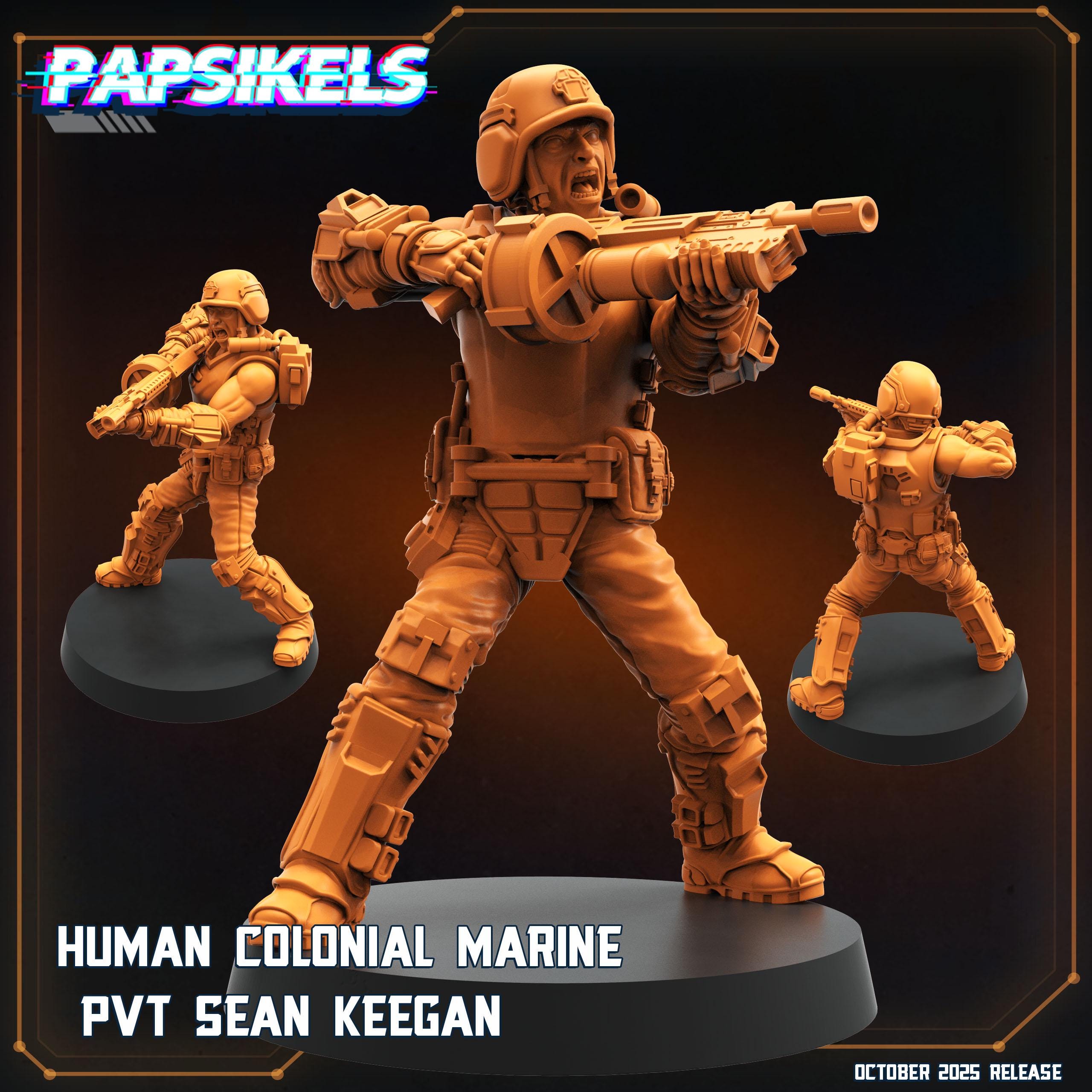 Human Colonial Marine – Pvt Sean Keegan | Papsikels Miniatures (28/32mm)