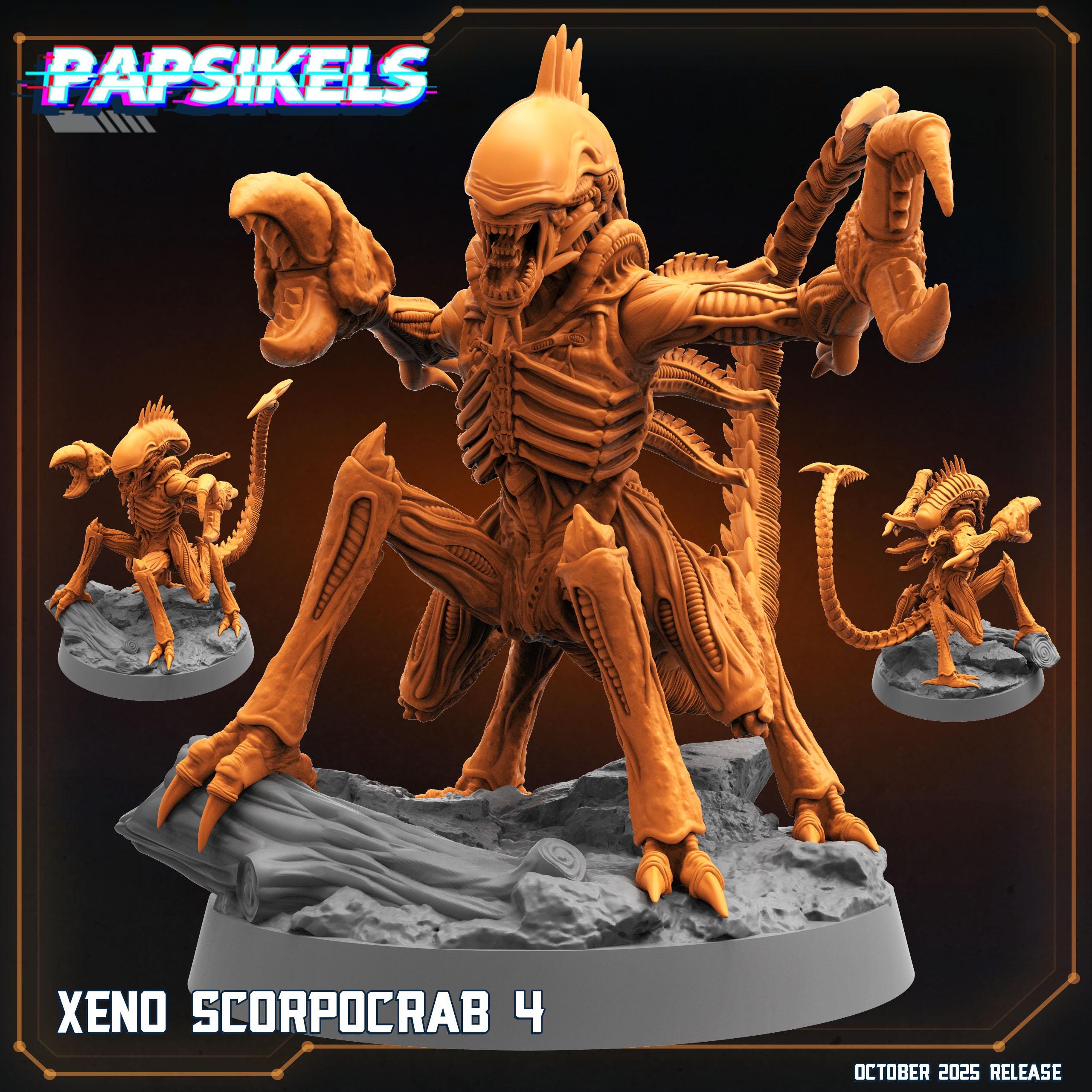 Xeno Scorpocrab – Hybrid Hive Predators | Alien Earth Inspired | 28mm / 32mm Scale | Papsikels Miniatures