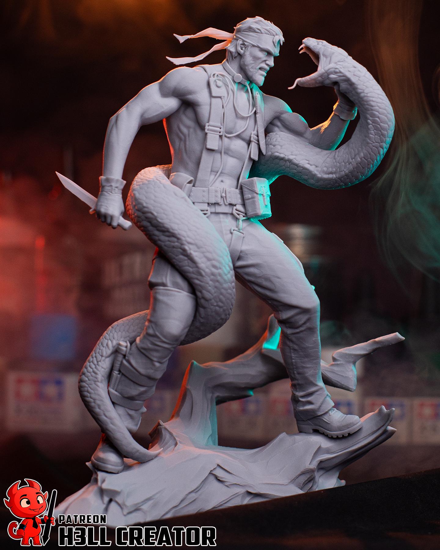 Big Boss (Naked Snake) from Metal Gear Solid - SNAKE EATER - Fan Art - Resin Miniature - H3LL Creator DIY Model Kit 1:12