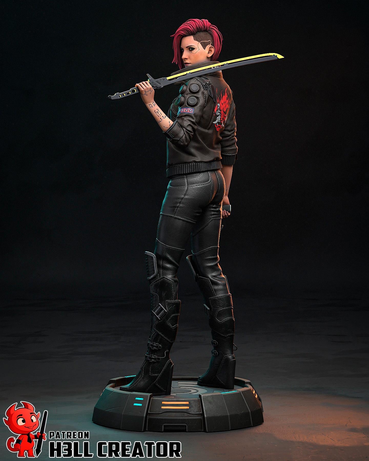 Female V from Cyberpunk 2077 (fan art) | Full Model or Bust | Miniature scale 1:12 | h3LL Creator | DIY Model Kit