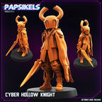 Cyber Hollow Knight | Cyber-Fantasy Hero Miniature | 28 mm / 32 mm Scale | Papsikels Miniatures