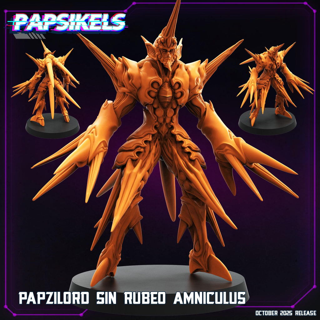 Papzilord Sin Rubeo Amniculus | Bio-Armored Warlord Miniature | Guyver Inspired | 28 mm / 32 mm Scale | Papsikels Miniatures