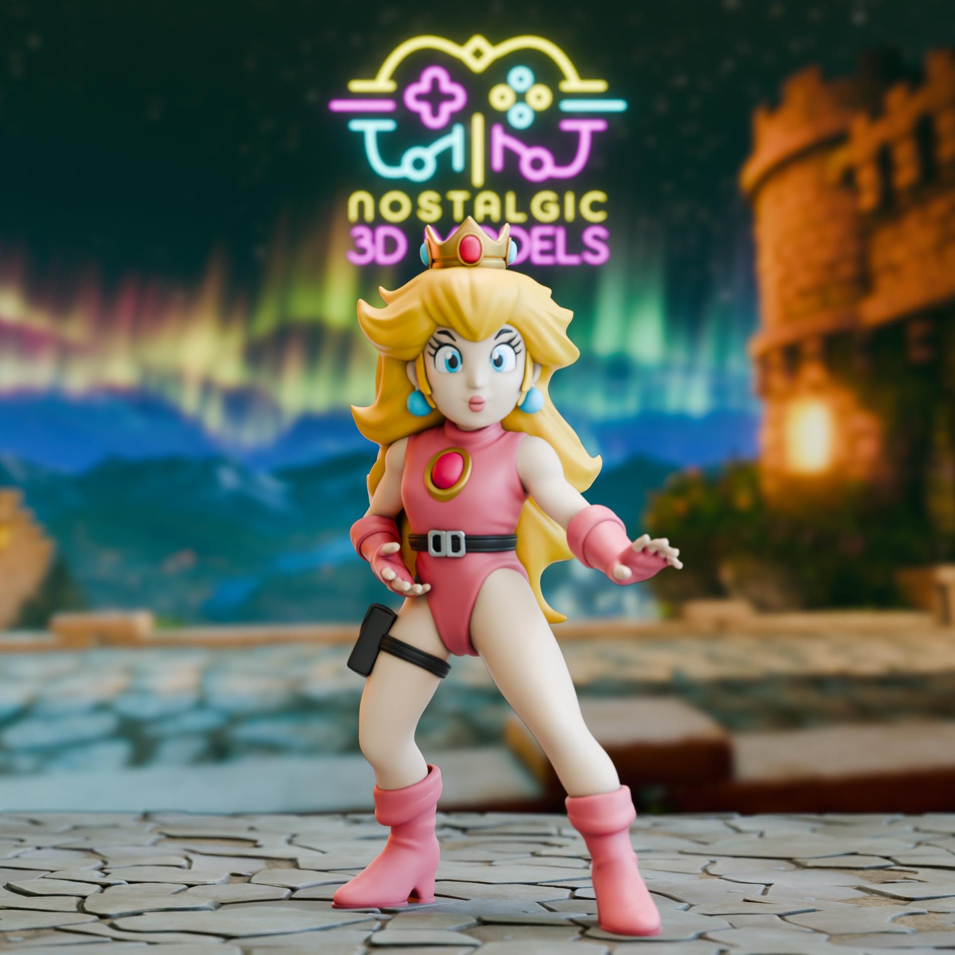 Super Brawl Legends | Nostalgic 3D Mario × Street Fighter Fusion Set | Large & Small Collectible Resin Figures