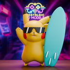 Summer Beach Day | Nostalgic 3D Pokémon-Inspired Resin Figures | Pikachu, Eevee & Snorlax | Collector Display Set