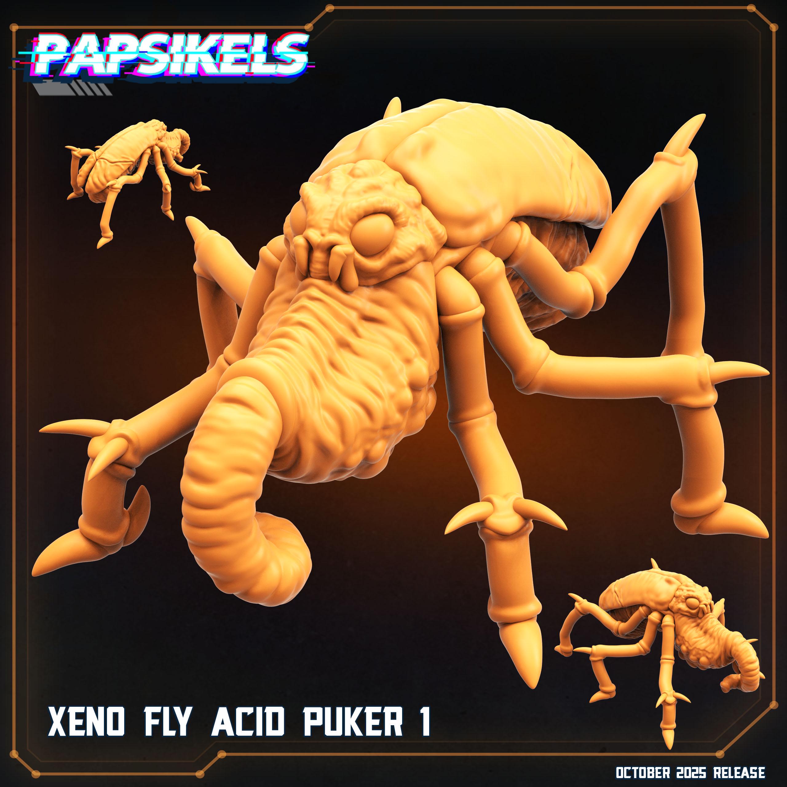 Xeno Fly Acid Pukers | Papsikels October 2025 | Alien Earth Inspired Resin Miniatures | 32 mm • Play Scale • Epic 0.5 Scale • Full 1:1 Scale