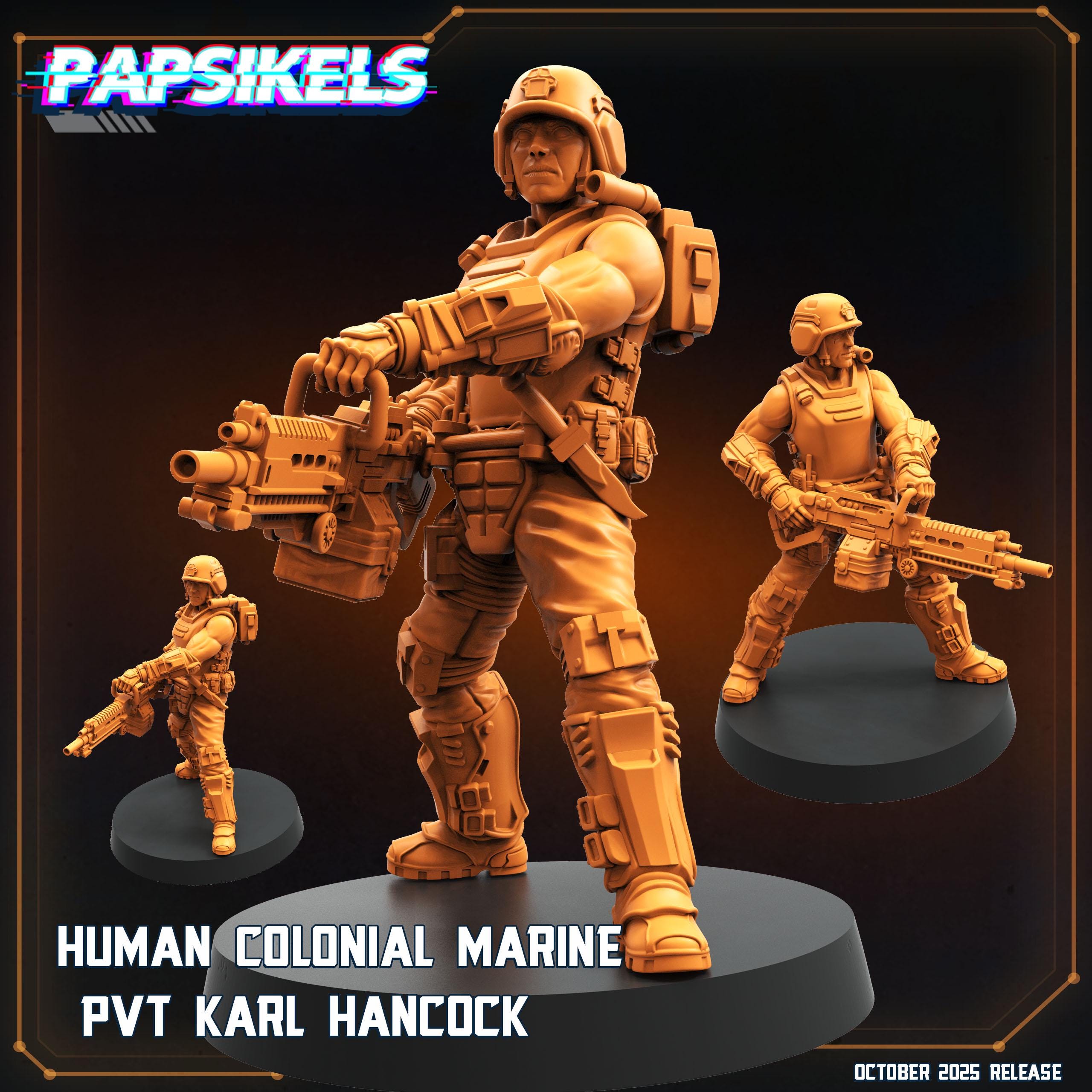 Human Colonial Marine – Pvt Karl Hancock | Papsikels Miniatures (28/32mm)
