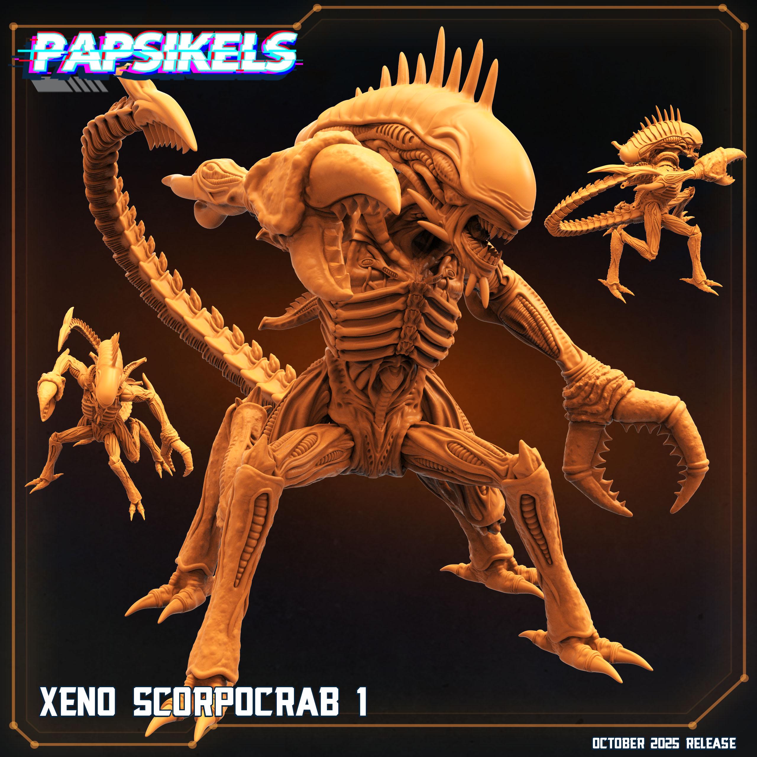 Xeno Scorpocrab – Hybrid Hive Predators | Alien Earth Inspired | 28mm / 32mm Scale | Papsikels Miniatures