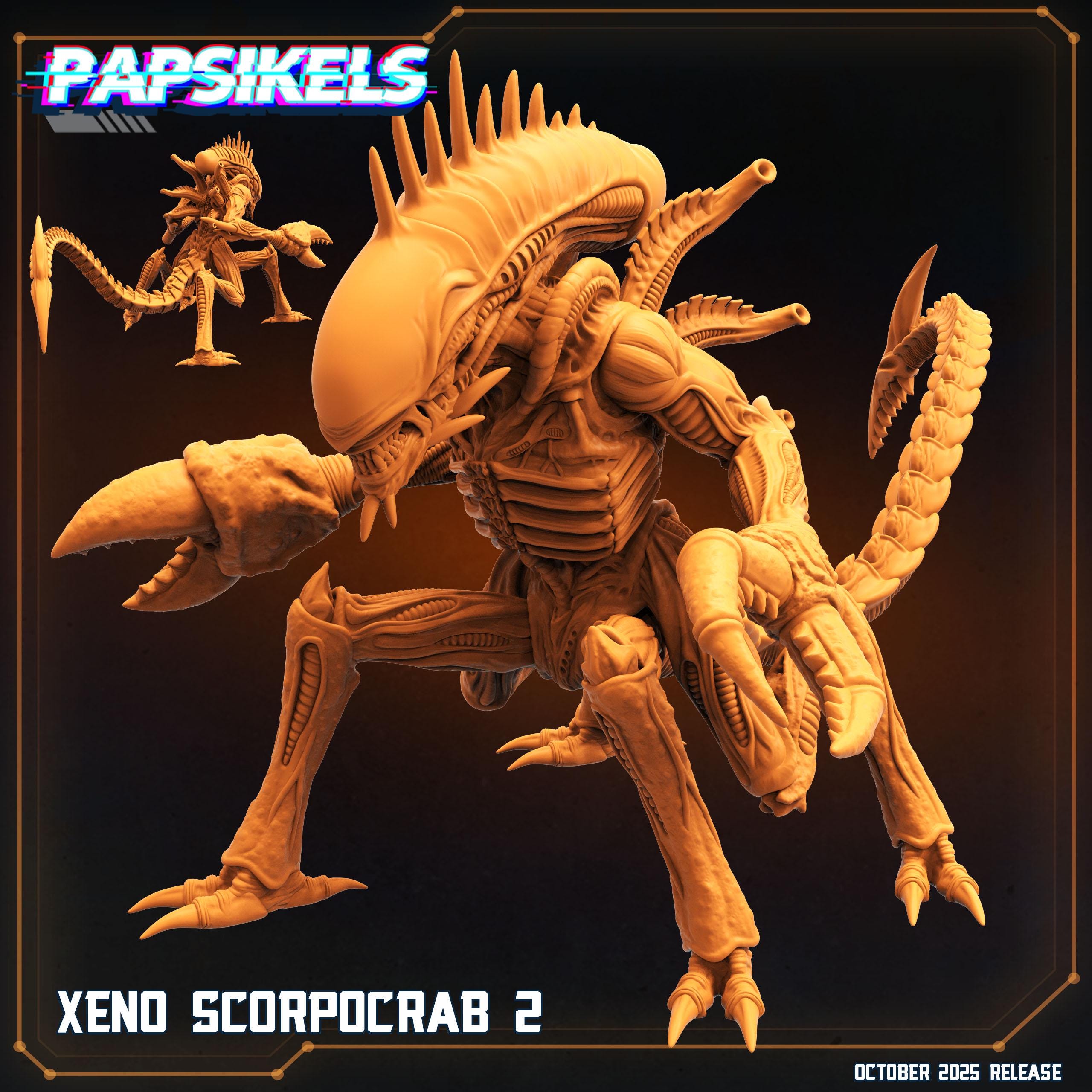 Xeno Scorpocrab – Hybrid Hive Predators | Alien Earth Inspired | 28mm / 32mm Scale | Papsikels Miniatures