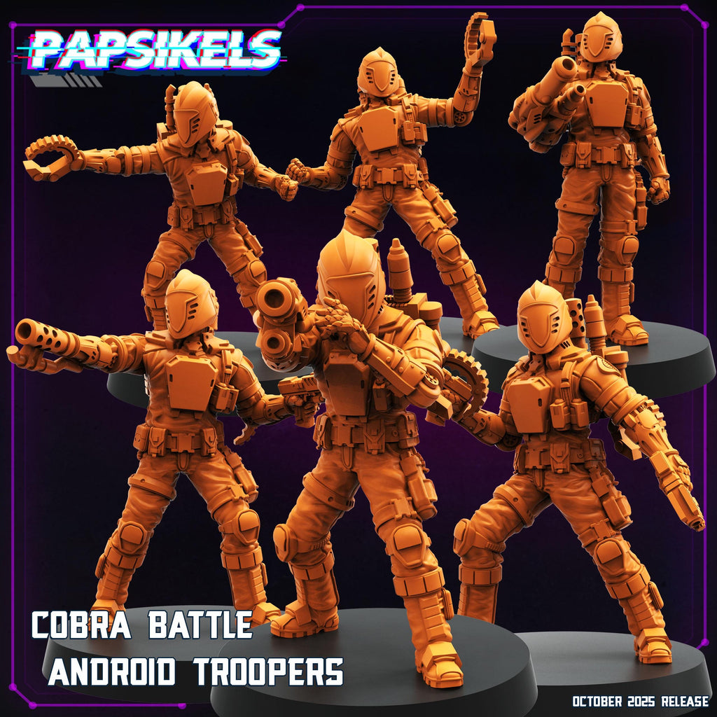 Cobra Battle Android Troopers – GI Joe B.A.T. Inspired Miniatures | 28 mm / 32 mm Scale | Papsikels Miniatures