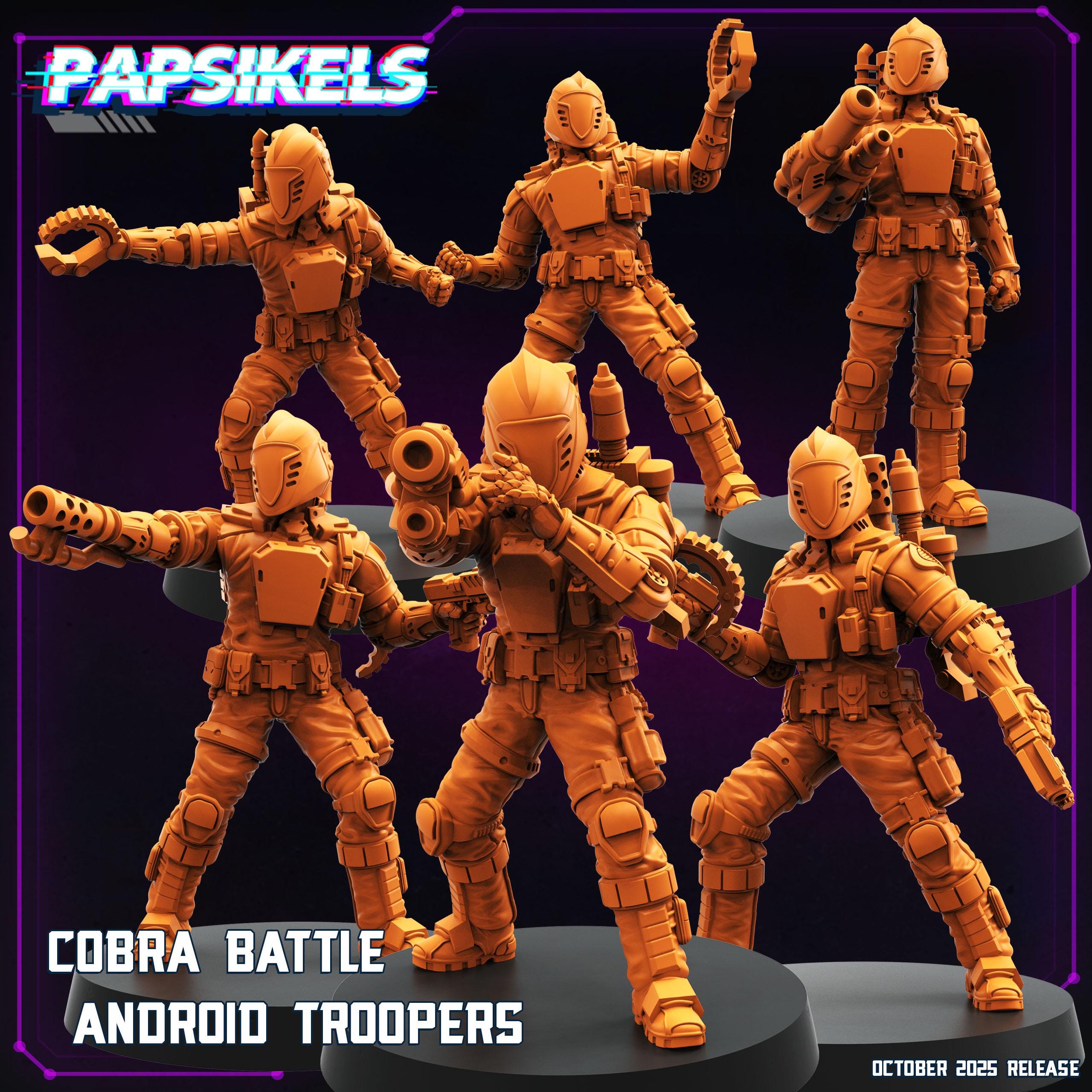 Cobra Battle Android Troopers – GI Joe B.A.T. Inspired Miniatures | 28 mm / 32 mm Scale | Papsikels Miniatures