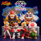 Super Brawl Legends | Nostalgic 3D Mario × Street Fighter Fusion Set | Large & Small Collectible Resin Figures