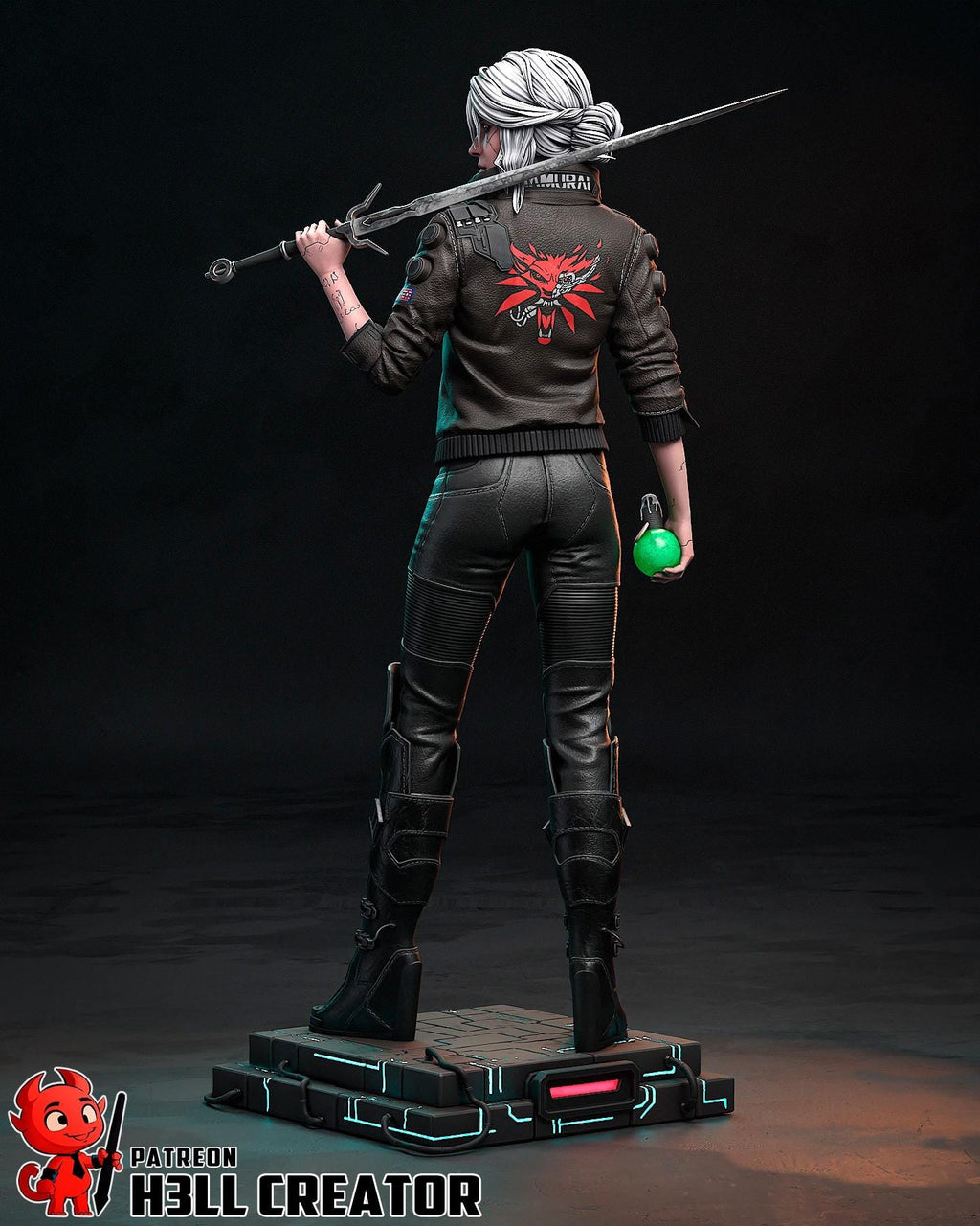 Ciri – Cyberpunk 2077 Fan art | H3LLcreator | Full Model or Bust | Premium Resin Print