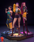 K-Pop Demon Hunters Diorama | Zoey, Rumi & Mira | H3LLcreator | Interlocking Display Set | Premium Resin Print