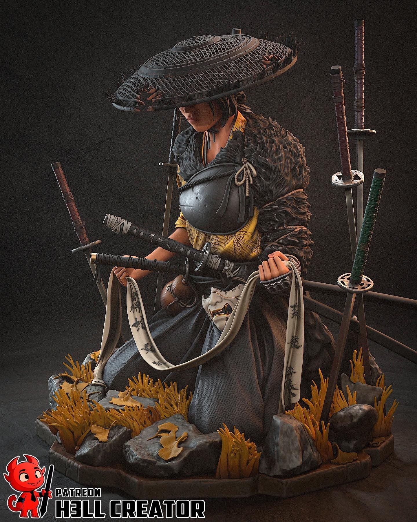 Atsu (Fan Art) – Ghost of Yotei | H3LLcreator | Full Model or Bust | Premium Resin Print