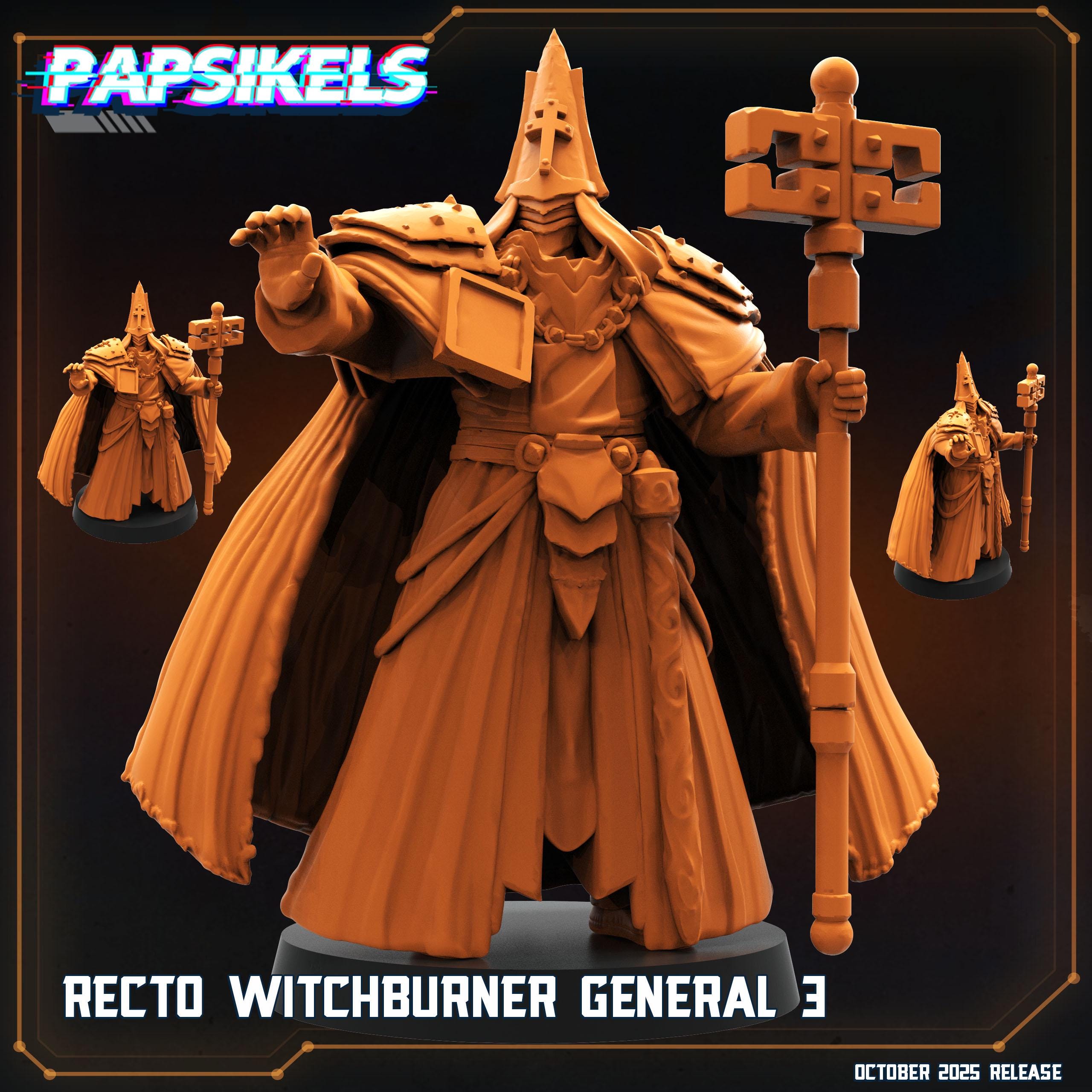 Recto Witchburner General | Papsikels | Trench Crusade | 28mm or 32mm Scale | Individual or Set of 3