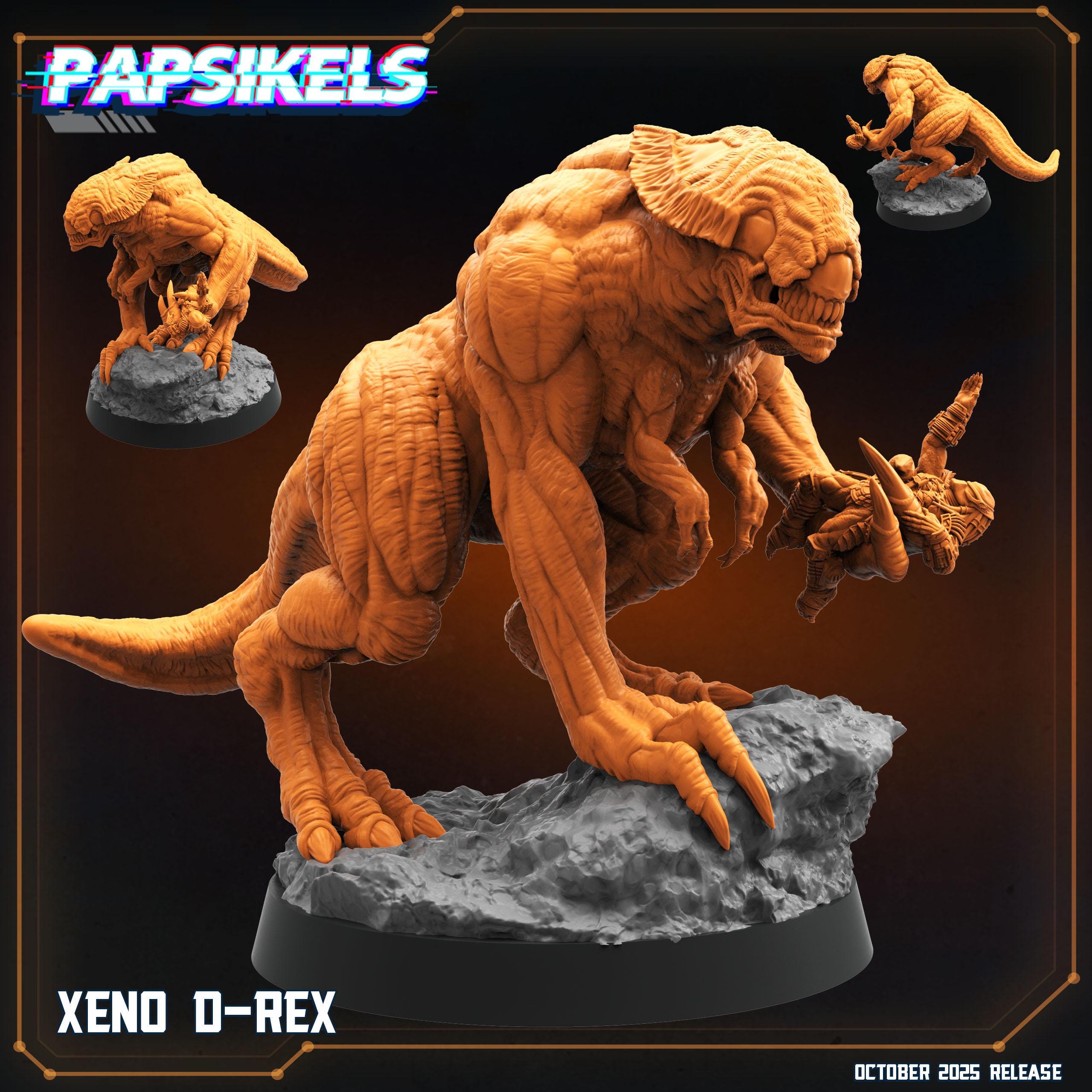 Xeno D-Rex | Papsikels | Jurassic World Rebirth-Inspired Xeno Hybrid | 28mm or 32mm Scale | Resin Model with Base