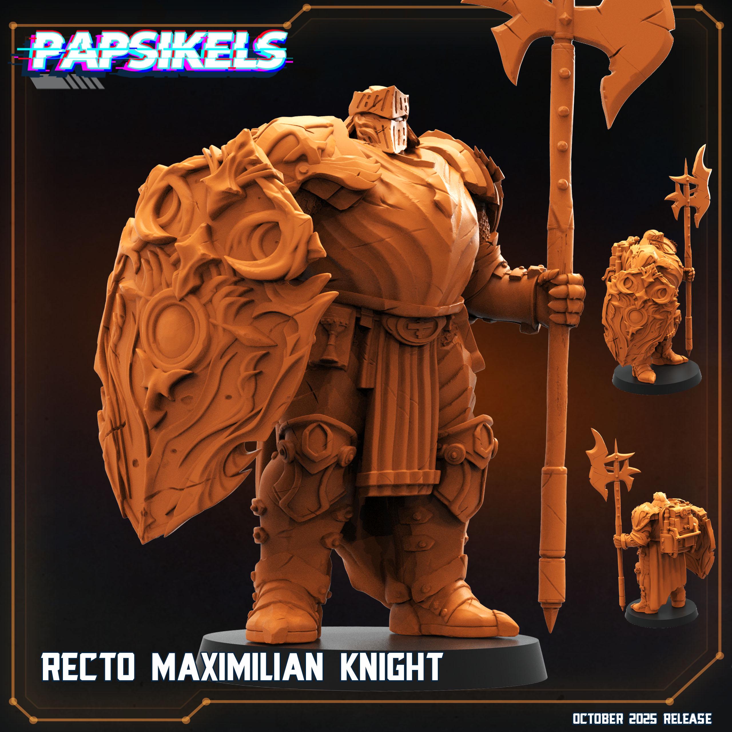 Recto Maximilian Knight | Papsikels | Trench Crusade | 28mm or 32mm Scale | Resin Model with Base