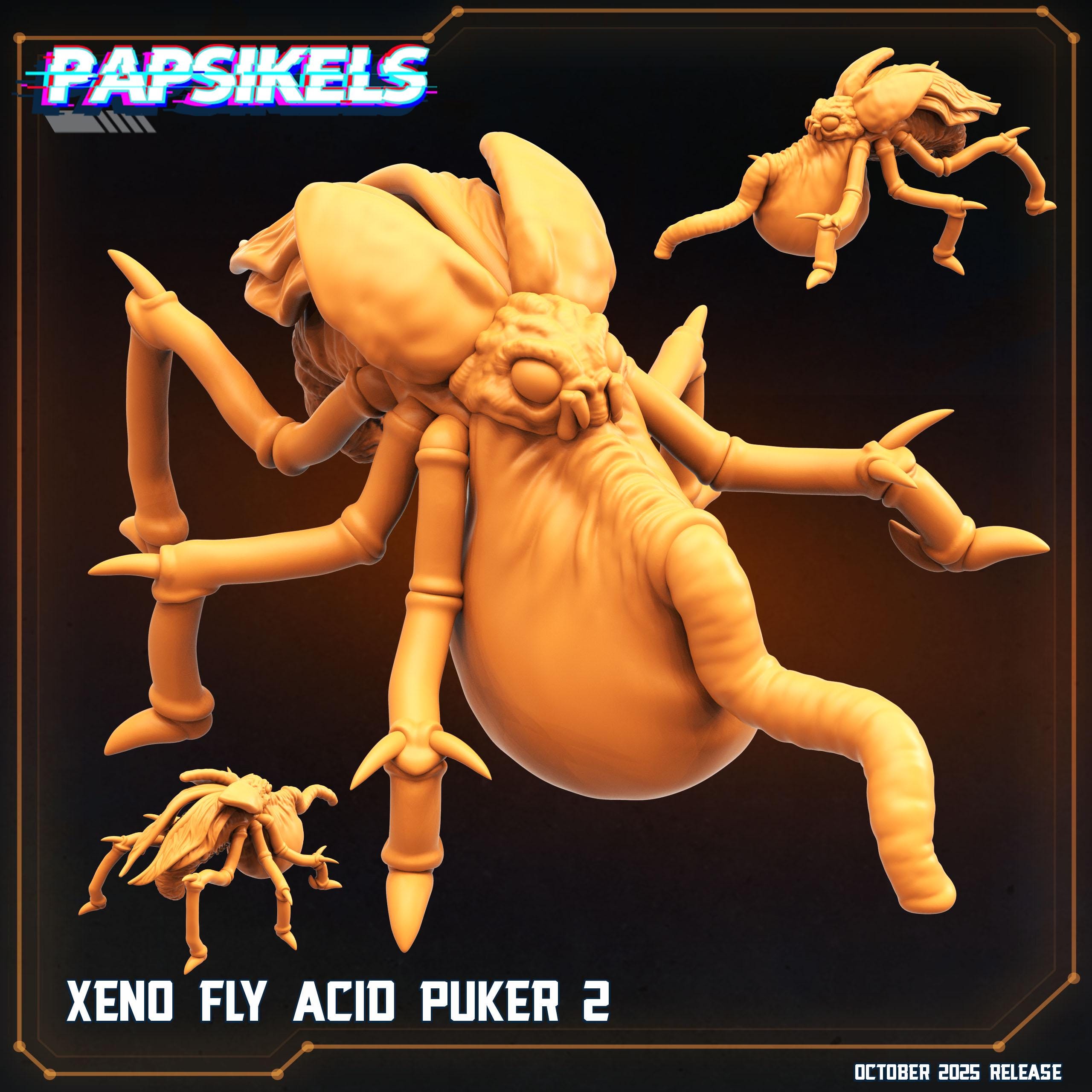 Xeno Fly Acid Pukers | Papsikels October 2025 | Alien Earth Inspired Resin Miniatures | 32 mm • Play Scale • Epic 0.5 Scale • Full 1:1 Scale