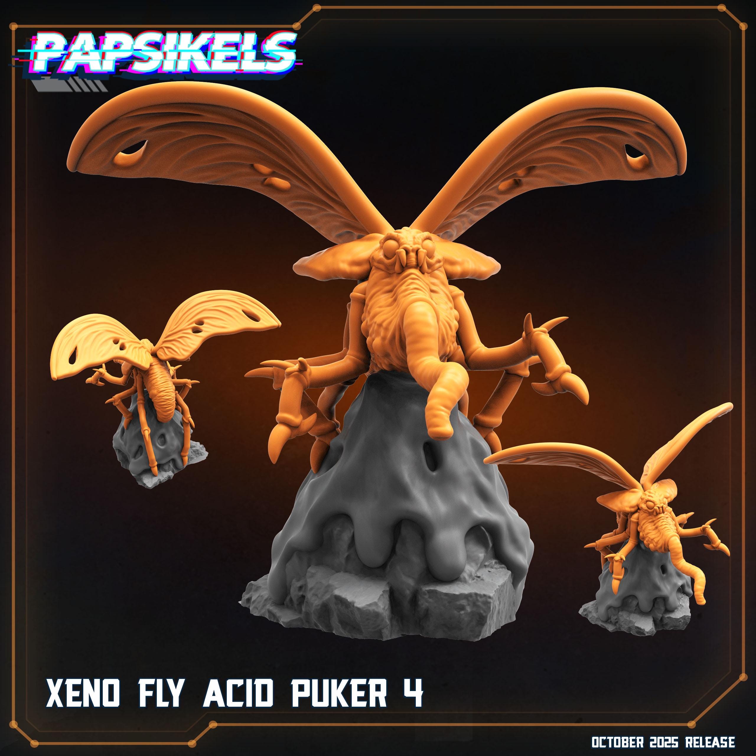 Xeno Fly Acid Pukers | Papsikels October 2025 | Alien Earth Inspired Resin Miniatures | 32 mm • Play Scale • Epic 0.5 Scale • Full 1:1 Scale