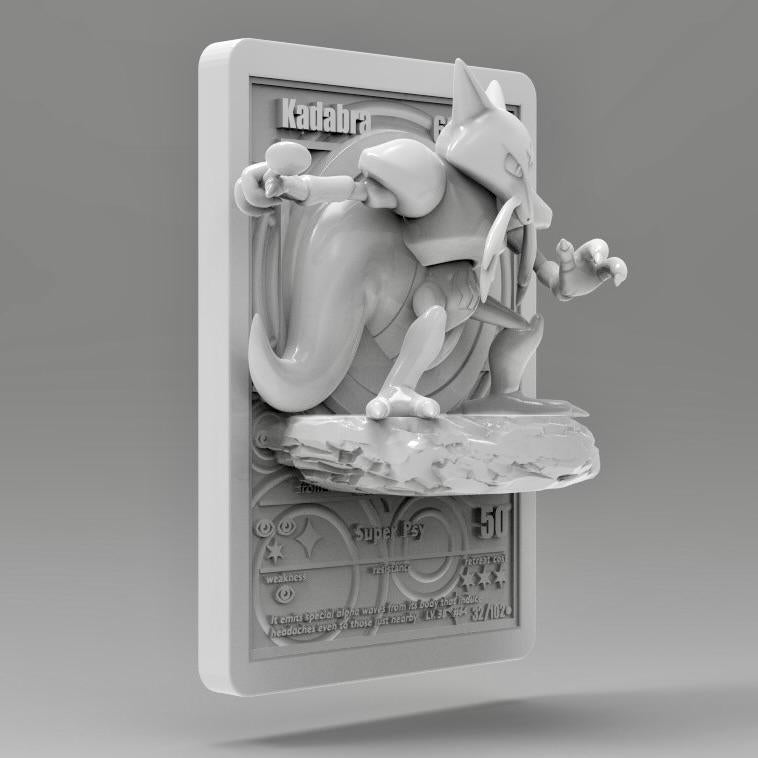 Kadabra V2 - 3D Printed Pokemon Card Wall Hanger | Fan Art | Pokemon TCG | Resin Model | ABC3D Models