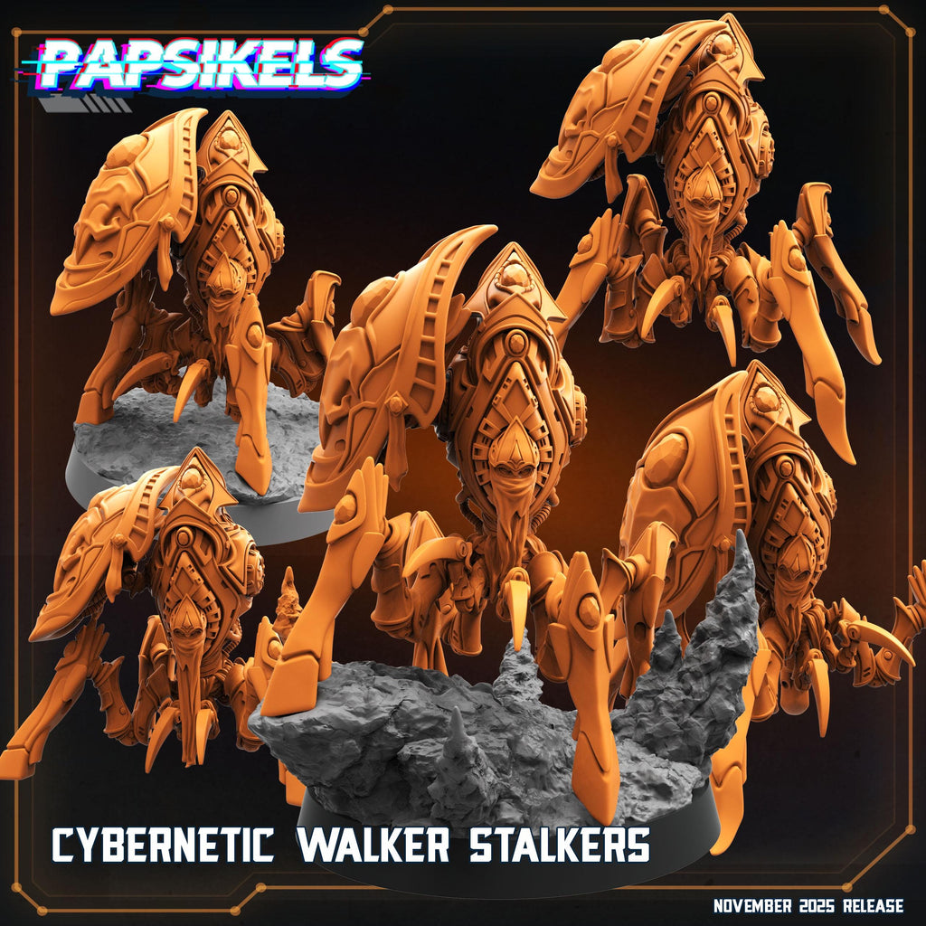 Cybernetic Walker Stalkers | Papsikels | StarCraft-Inspired | 28mm or 32mm Scale | Resin Miniatures