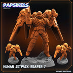 Human Jetpack Reaper 1–7 | Papsikels | Helldivers-Inspired | 28mm or 32mm Scale | Resin Miniatures