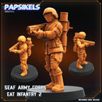 SEAF Army Corps EAT Infantry 1–5 | Papsikels | Helldivers-Inspired | 28 mm or 32 mm Scale | Resin Miniatures