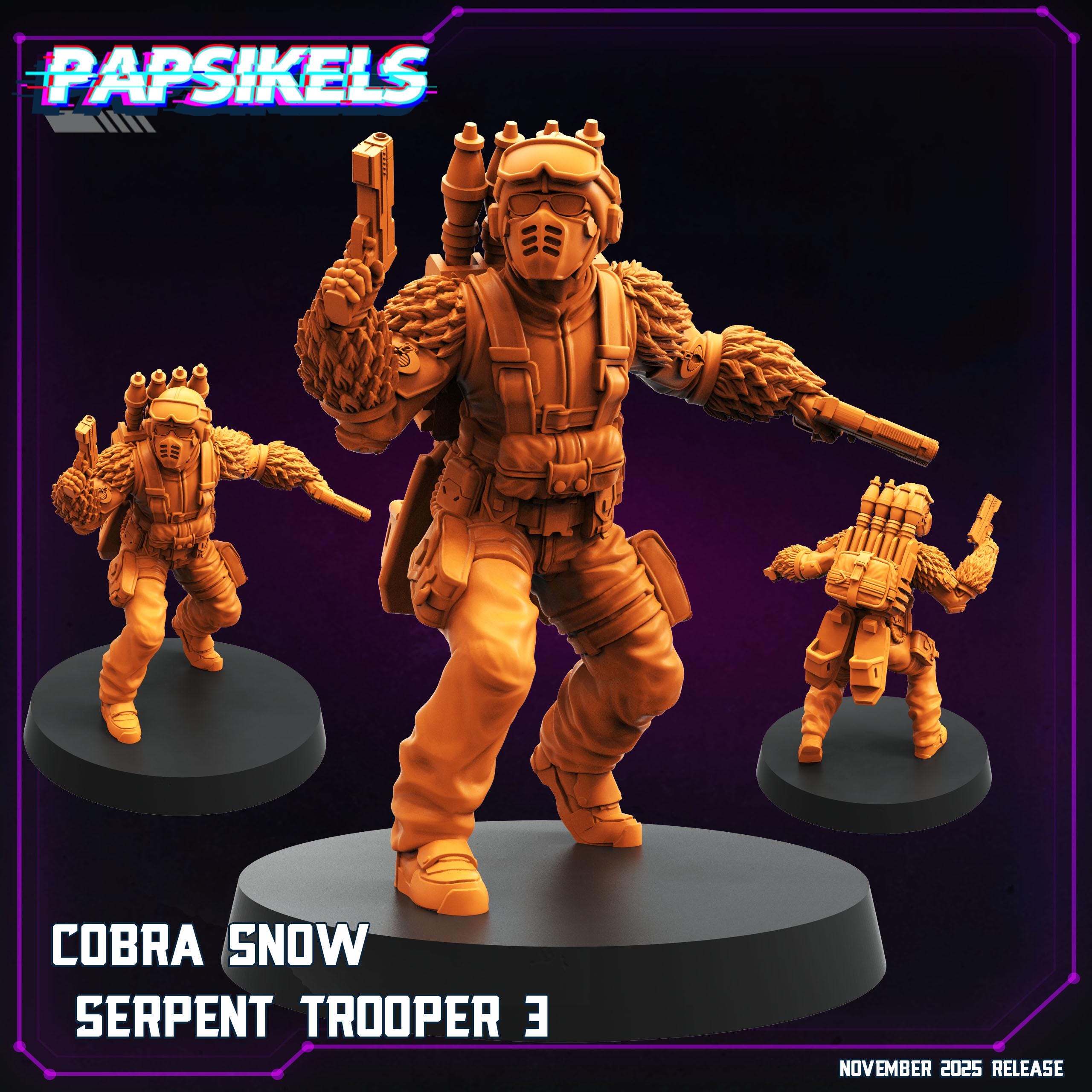 Cobra Snow Serpent Troopers | Papsikels | Eyed Snake Commandos | Resin Miniatures | 28 mm / 32 mm Scale