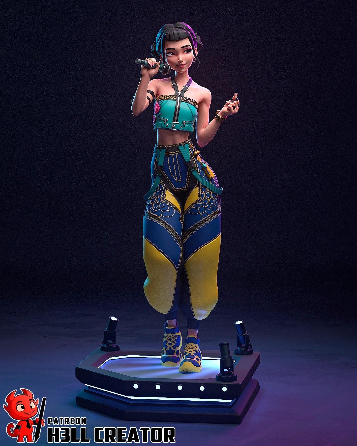 Zoey – Cyber Idol Demon Hunter | H3LLcreator | Full Model or Bust | K-Pop Demon Hunters Inspired | Premium Resin Print