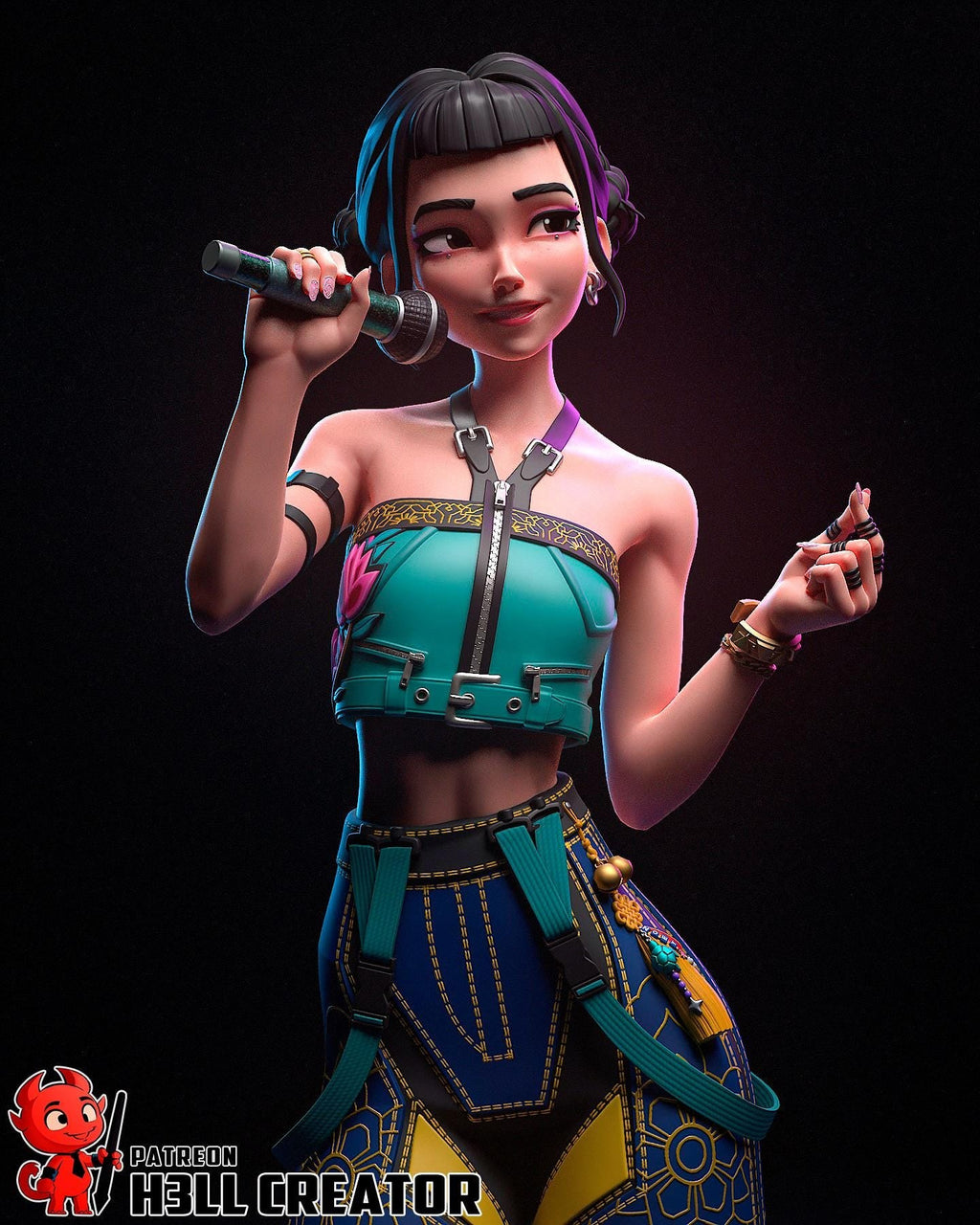 Zoey – Cyber Idol Demon Hunter | H3LLcreator | Full Model or Bust | K-Pop Demon Hunters Inspired | Premium Resin Print