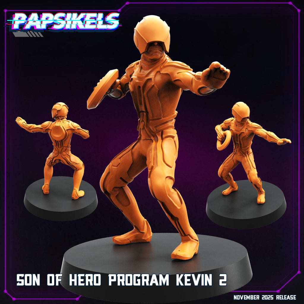 Son of Hero Program Kevin | Tron-Inspired Resin Miniatures | 28mm / 32mm Scale | 25mm Base | Choose Pose or Set | Papsikels