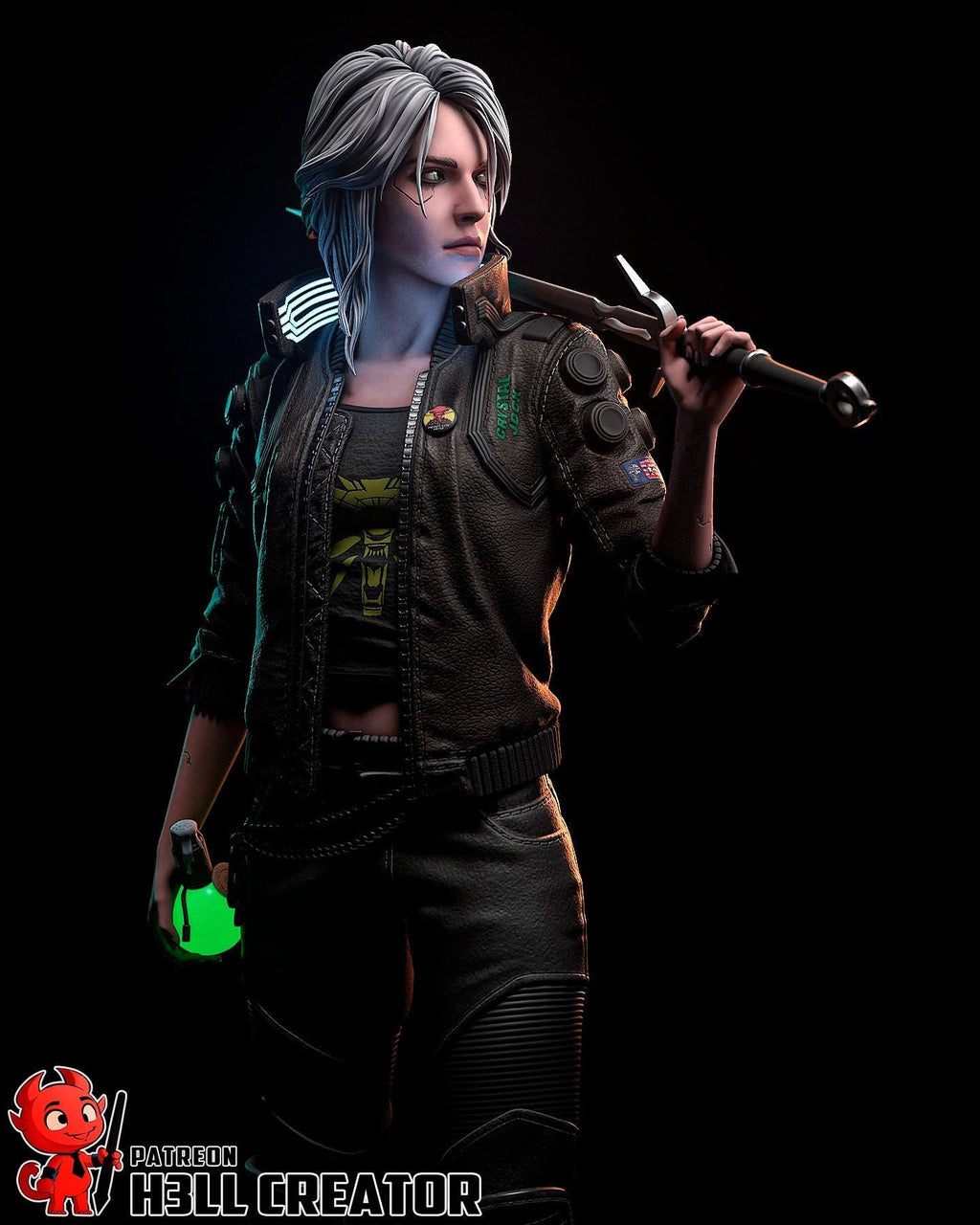 Ciri – Cyberpunk 2077 Fan art | H3LLcreator | Full Model or Bust | Premium Resin Print