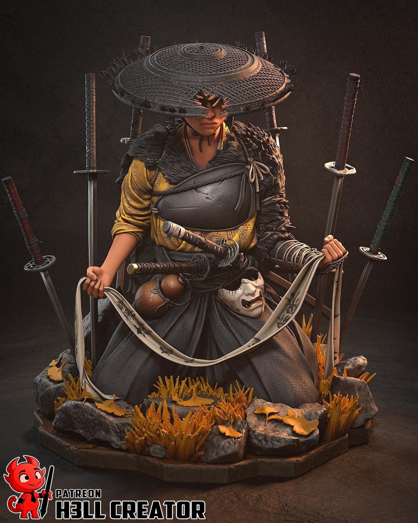 Atsu (Fan Art) – Ghost of Yotei | H3LLcreator | Full Model or Bust | Premium Resin Print