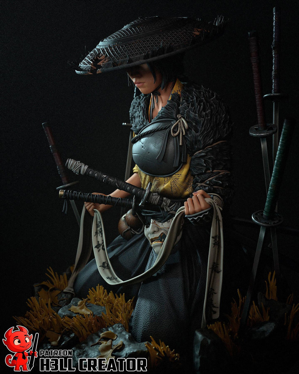 Atsu (Fan Art) – Ghost of Yotei | H3LLcreator | Full Model or Bust | Premium Resin Print
