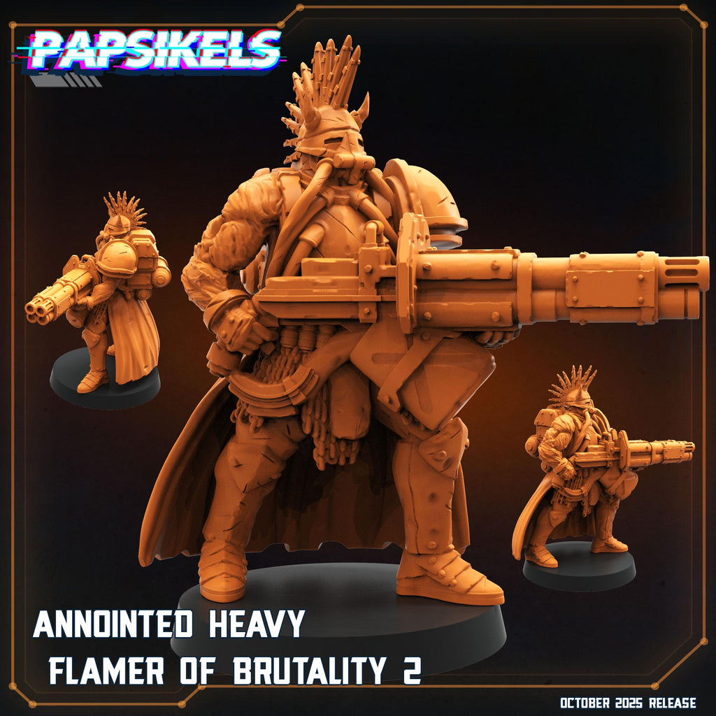 Annointed Heavy Flamer of Brutality | Papsikels | Trench Crusade | 28mm or 32mm Scale | Individual or Set of 3