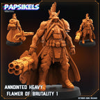 Annointed Heavy Flamer of Brutality | Papsikels | Trench Crusade | 28mm or 32mm Scale | Individual or Set of 3