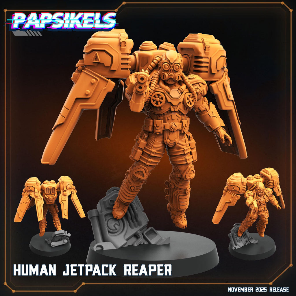 Human Jetpack Reaper 1–7 | Papsikels | Helldivers-Inspired | 28mm or 32mm Scale | Resin Miniatures