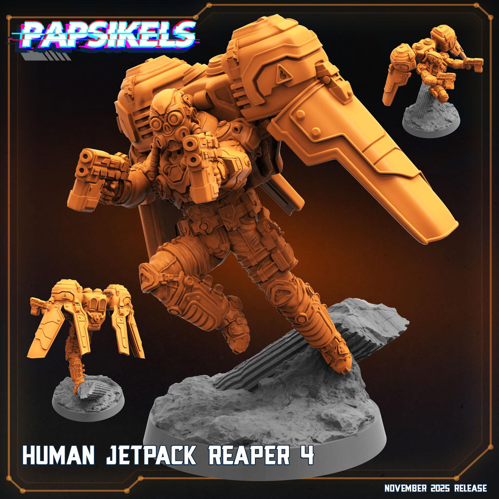 Human Jetpack Reaper 1–7 | Papsikels | Helldivers-Inspired | 28mm or 32mm Scale | Resin Miniatures