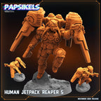 Human Jetpack Reaper 1–7 | Papsikels | Helldivers-Inspired | 28mm or 32mm Scale | Resin Miniatures
